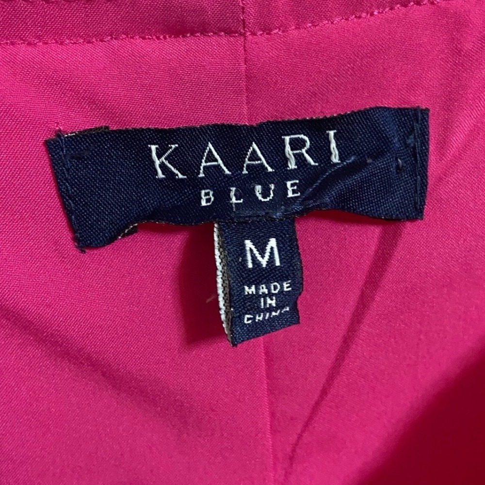 Kaari Blue Hot Pink Floral Lace A-Line Dress Barbiecore‎ Coastal Resort Garden M - Picture 4 of 9
